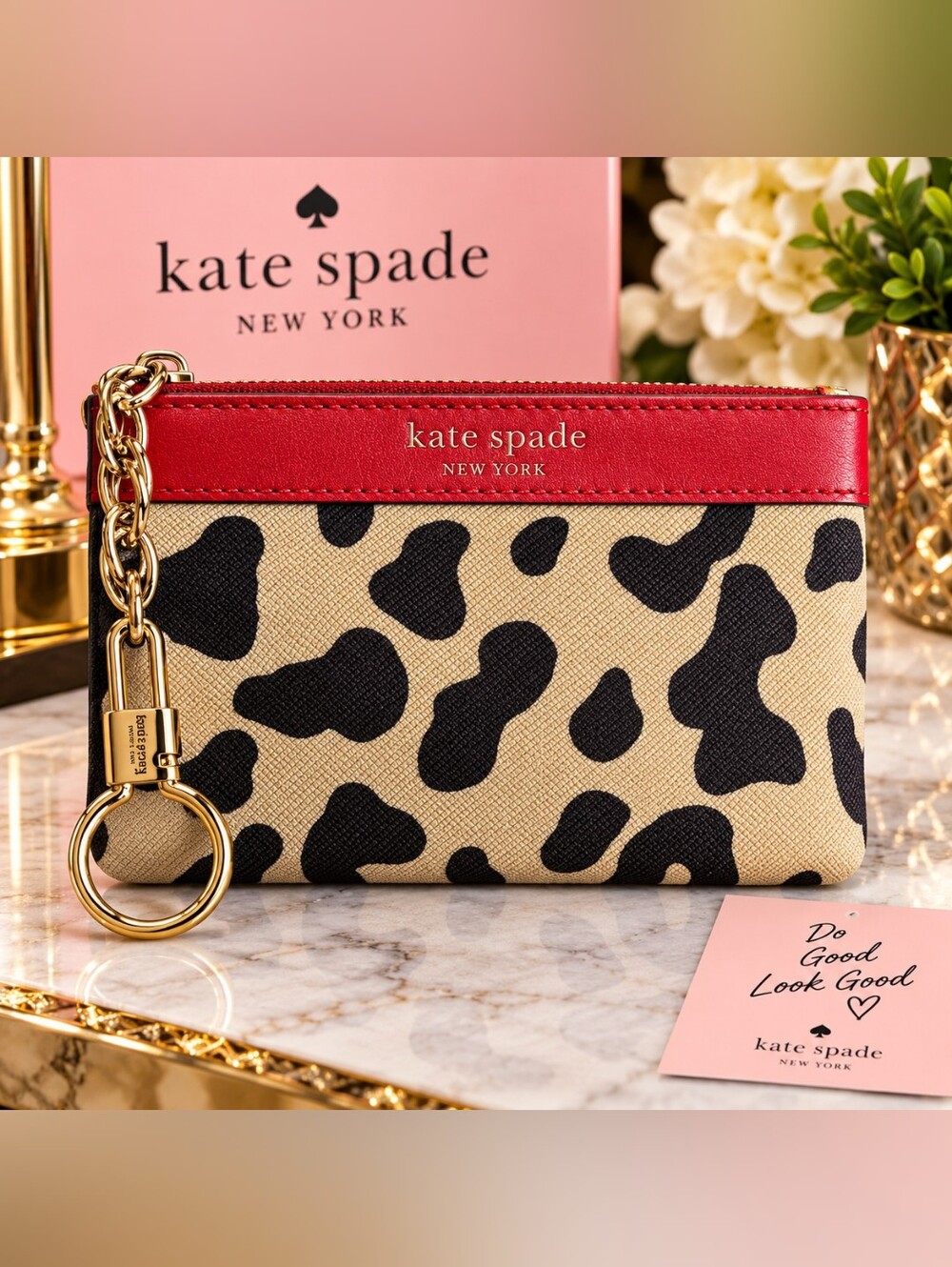 Kate Spade Leopard Print Card & Key Case